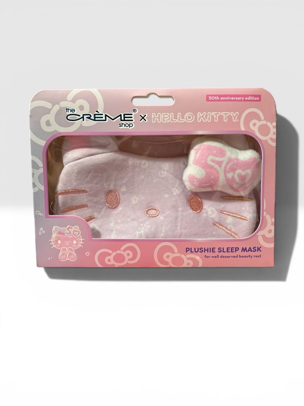Hello Kitty Plush Sleep Mask Creme Shop 50th Anniversary Pink